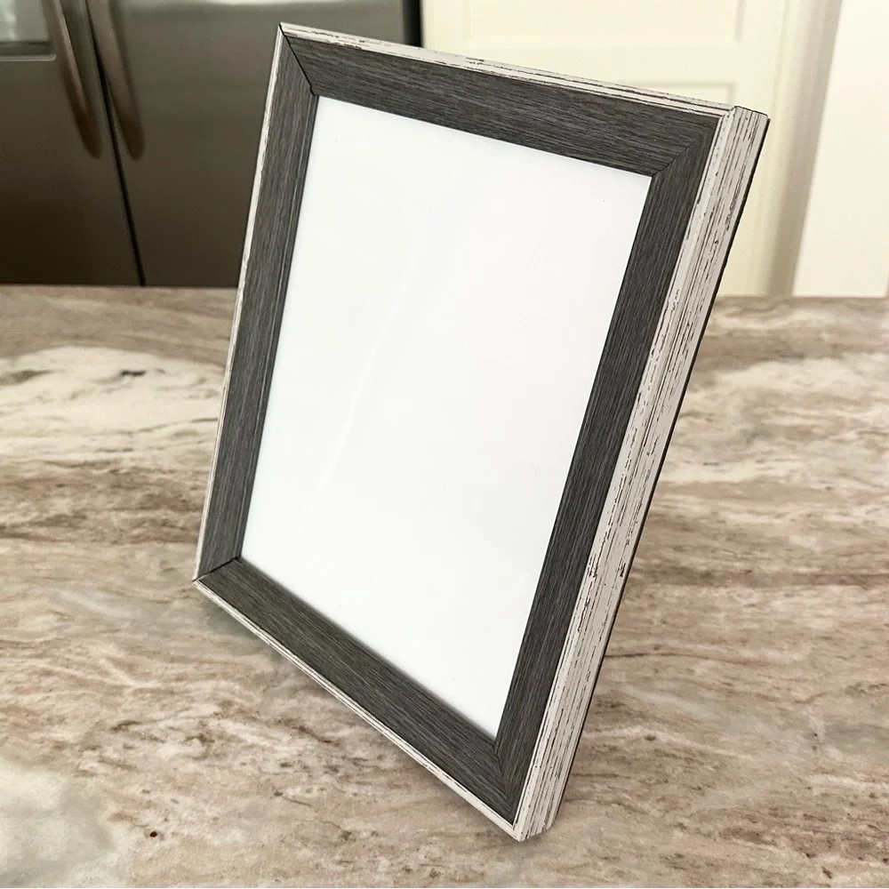 8x10 Two-tone Grey Distressed Wood Picture Frame - Farmhouse